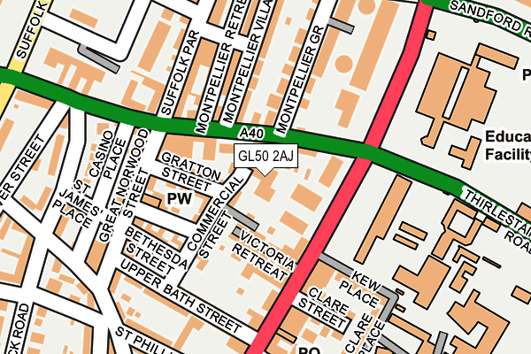 GL50 2AJ map - OS OpenMap – Local (Ordnance Survey)