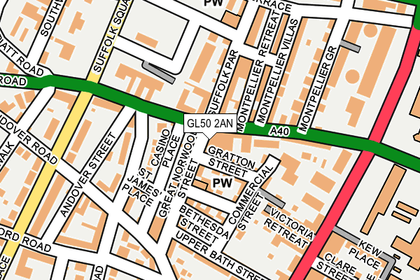 GL50 2AN map - OS OpenMap – Local (Ordnance Survey)