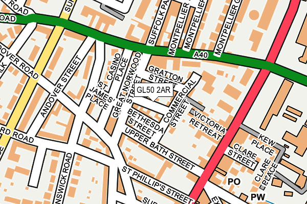 GL50 2AR map - OS OpenMap – Local (Ordnance Survey)