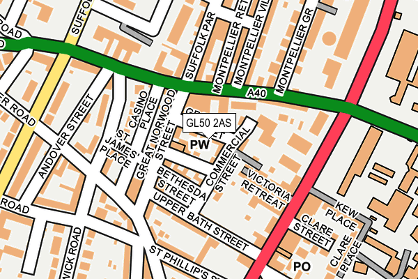 GL50 2AS map - OS OpenMap – Local (Ordnance Survey)