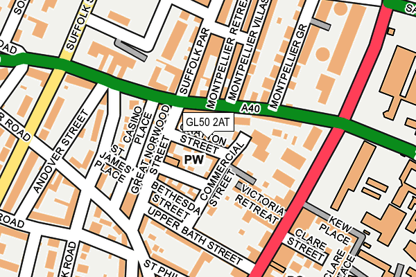 GL50 2AT map - OS OpenMap – Local (Ordnance Survey)