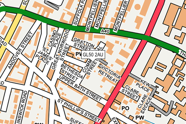 GL50 2AU map - OS OpenMap – Local (Ordnance Survey)