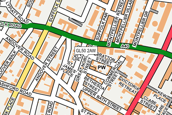 GL50 2AW map - OS OpenMap – Local (Ordnance Survey)