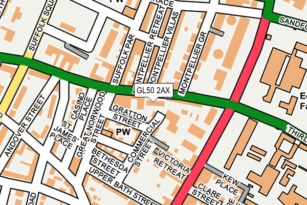 GL50 2AX map - OS OpenMap – Local (Ordnance Survey)