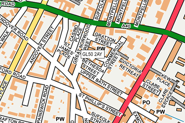 GL50 2AY map - OS OpenMap – Local (Ordnance Survey)