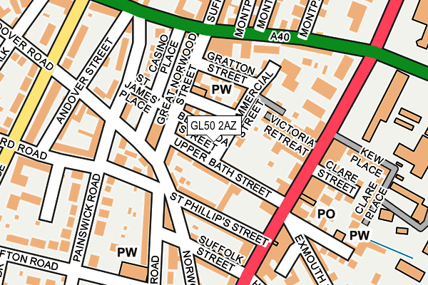 GL50 2AZ map - OS OpenMap – Local (Ordnance Survey)