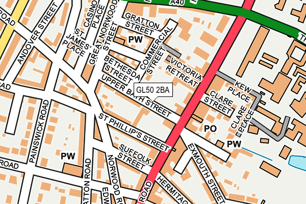 GL50 2BA map - OS OpenMap – Local (Ordnance Survey)