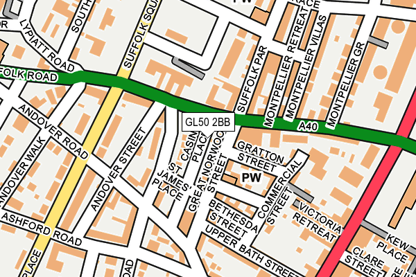 GL50 2BB map - OS OpenMap – Local (Ordnance Survey)