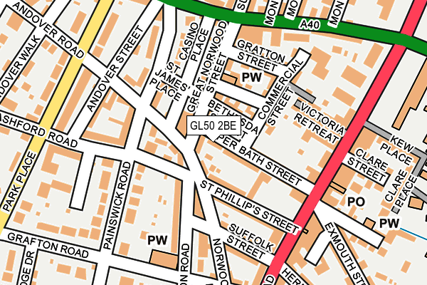 GL50 2BE map - OS OpenMap – Local (Ordnance Survey)