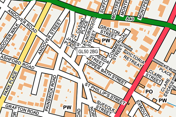 GL50 2BG map - OS OpenMap – Local (Ordnance Survey)