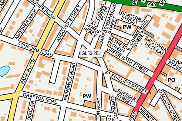 GL50 2BJ map - OS OpenMap – Local (Ordnance Survey)