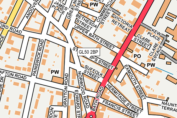 GL50 2BP map - OS OpenMap – Local (Ordnance Survey)