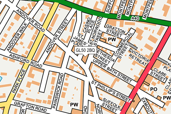 GL50 2BQ map - OS OpenMap – Local (Ordnance Survey)