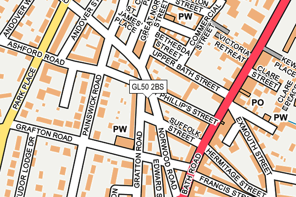 GL50 2BS map - OS OpenMap – Local (Ordnance Survey)