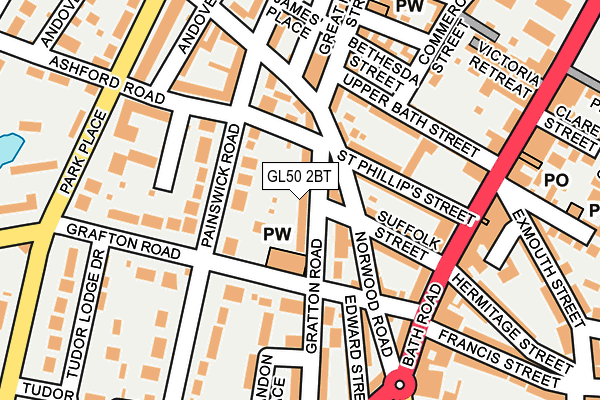 GL50 2BT map - OS OpenMap – Local (Ordnance Survey)