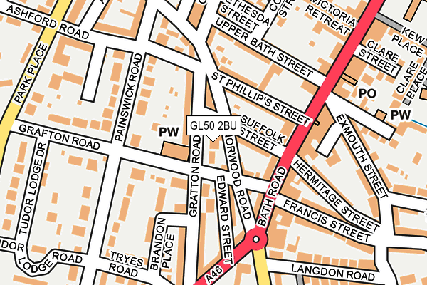 GL50 2BU map - OS OpenMap – Local (Ordnance Survey)