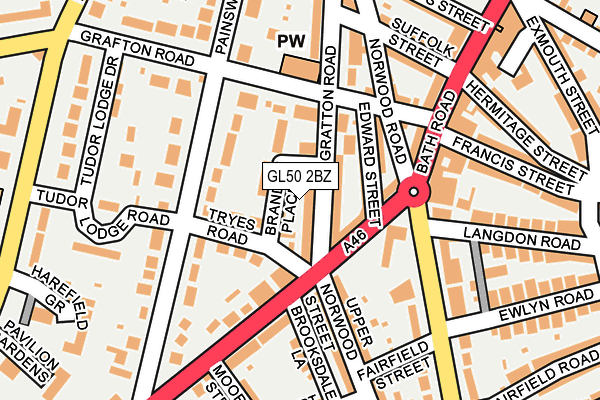 GL50 2BZ map - OS OpenMap – Local (Ordnance Survey)