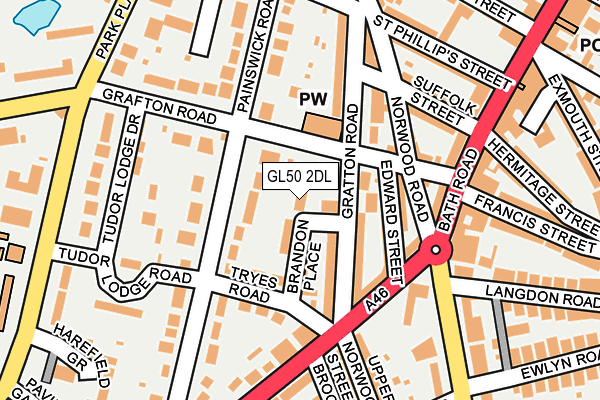 GL50 2DL map - OS OpenMap – Local (Ordnance Survey)