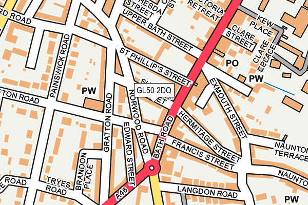 GL50 2DQ map - OS OpenMap – Local (Ordnance Survey)