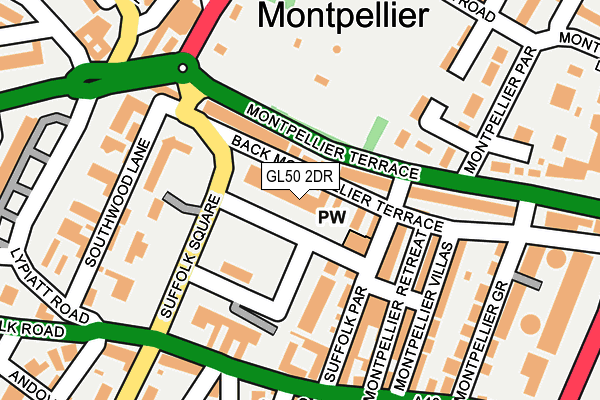 GL50 2DR map - OS OpenMap – Local (Ordnance Survey)