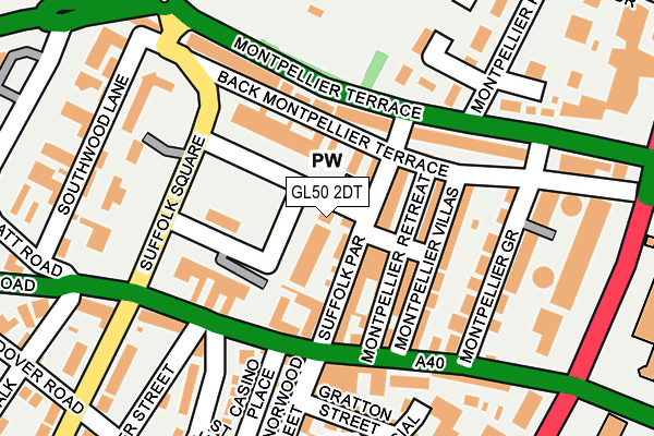 GL50 2DT map - OS OpenMap – Local (Ordnance Survey)