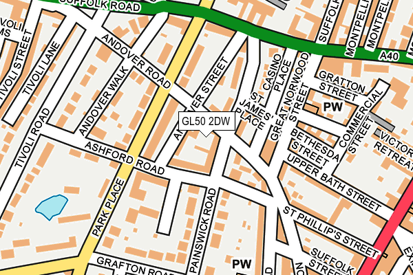 GL50 2DW map - OS OpenMap – Local (Ordnance Survey)