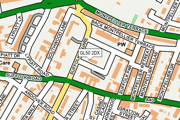 GL50 2DX map - OS OpenMap – Local (Ordnance Survey)