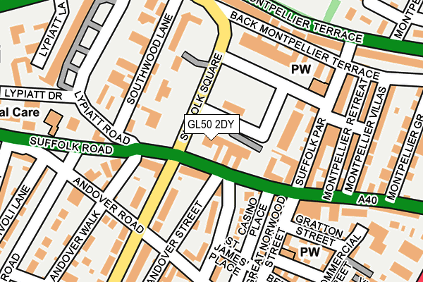GL50 2DY map - OS OpenMap – Local (Ordnance Survey)