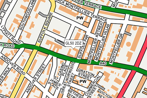 GL50 2DZ map - OS OpenMap – Local (Ordnance Survey)