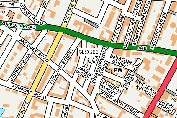GL50 2EE map - OS OpenMap – Local (Ordnance Survey)