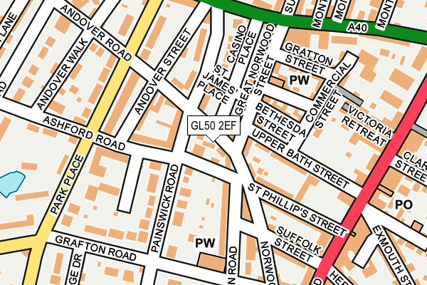 GL50 2EF map - OS OpenMap – Local (Ordnance Survey)