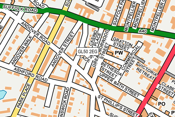 GL50 2EG map - OS OpenMap – Local (Ordnance Survey)