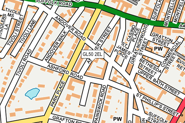 GL50 2EL map - OS OpenMap – Local (Ordnance Survey)