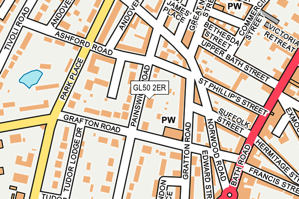 GL50 2ER map - OS OpenMap – Local (Ordnance Survey)