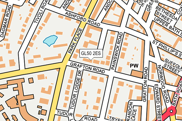 GL50 2ES map - OS OpenMap – Local (Ordnance Survey)