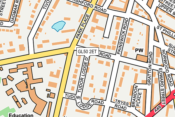 GL50 2ET map - OS OpenMap – Local (Ordnance Survey)