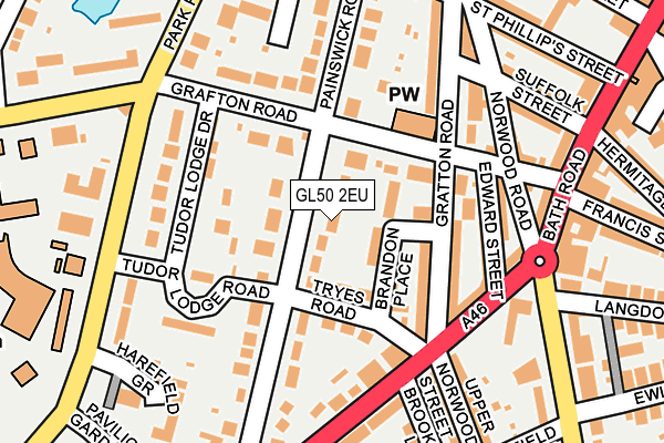 GL50 2EU map - OS OpenMap – Local (Ordnance Survey)