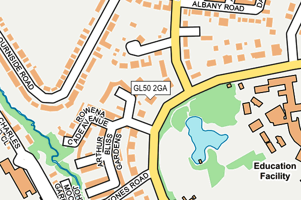 GL50 2GA map - OS OpenMap – Local (Ordnance Survey)