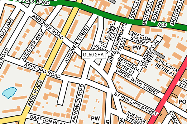 GL50 2HA map - OS OpenMap – Local (Ordnance Survey)
