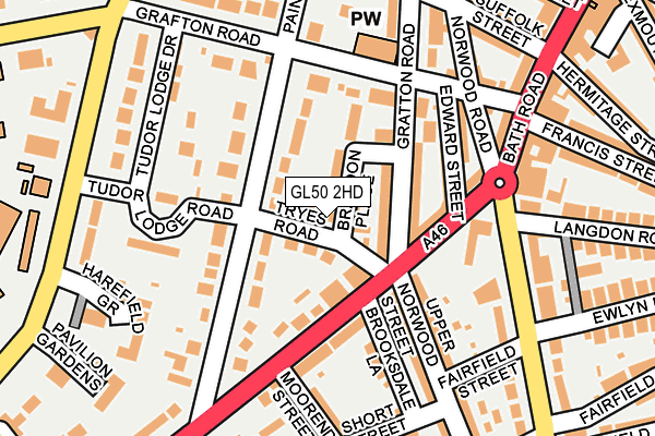 GL50 2HD map - OS OpenMap – Local (Ordnance Survey)