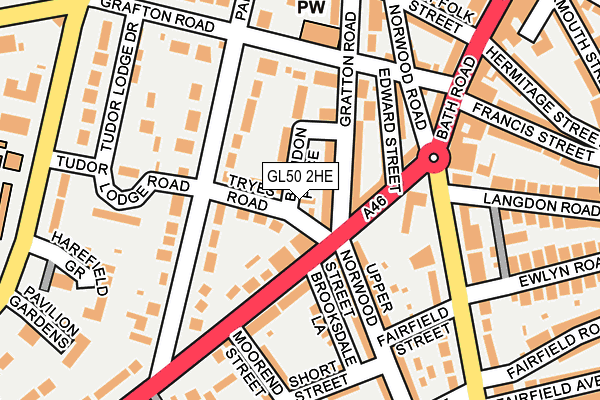 GL50 2HE map - OS OpenMap – Local (Ordnance Survey)