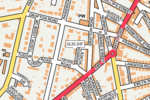 GL50 2HF map - OS OpenMap – Local (Ordnance Survey)