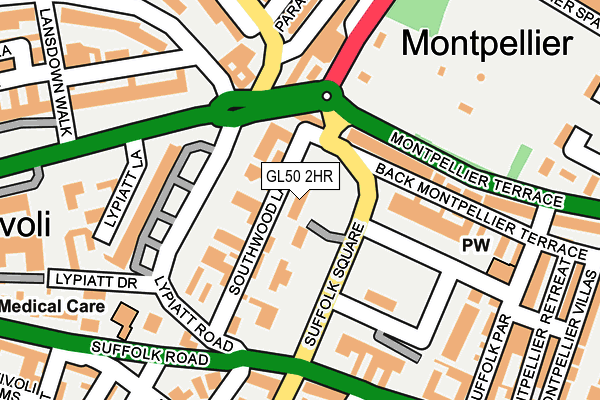 GL50 2HR map - OS OpenMap – Local (Ordnance Survey)