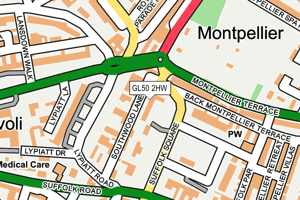 GL50 2HW map - OS OpenMap – Local (Ordnance Survey)