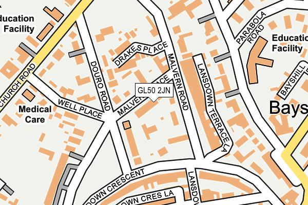 GL50 2JN map - OS OpenMap – Local (Ordnance Survey)