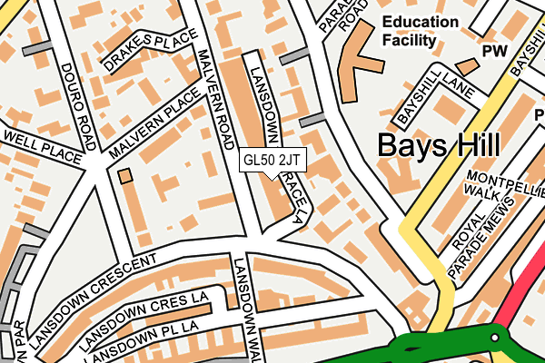 GL50 2JT map - OS OpenMap – Local (Ordnance Survey)