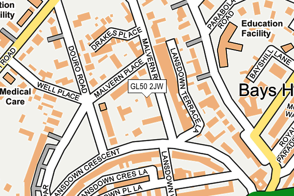 GL50 2JW map - OS OpenMap – Local (Ordnance Survey)