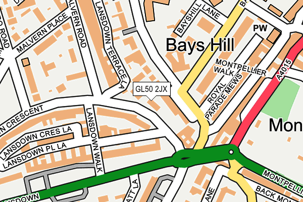 GL50 2JX map - OS OpenMap – Local (Ordnance Survey)