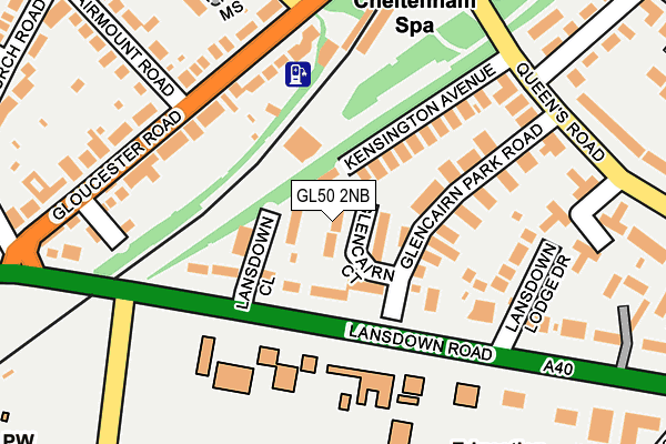 GL50 2NB map - OS OpenMap – Local (Ordnance Survey)