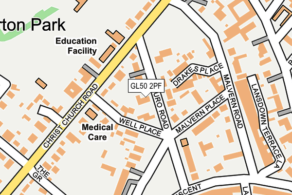 GL50 2PF map - OS OpenMap – Local (Ordnance Survey)